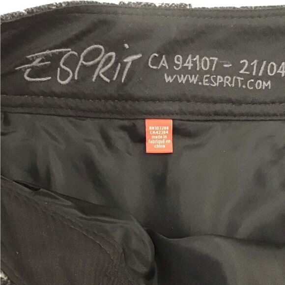 ESPRIT mini skirt 75% wool plaid size 0 black grey - Picture 9 of 15